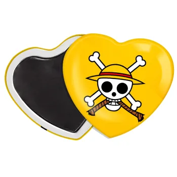 Onepiece skull, Μαγνητάκι καρδιά (57x52mm)
