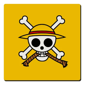 Onepiece skull, Τετράγωνο μαγνητάκι ξύλινο 6x6cm