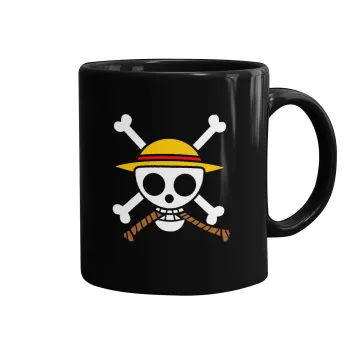 Onepiece skull, Κούπα Μαύρη, κεραμική, 330ml