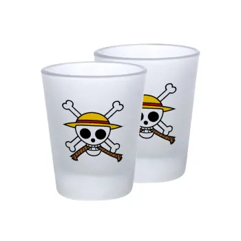 Onepiece skull, Σφηνοπότηρα γυάλινα 45ml του πάγου (2 τεμάχια)