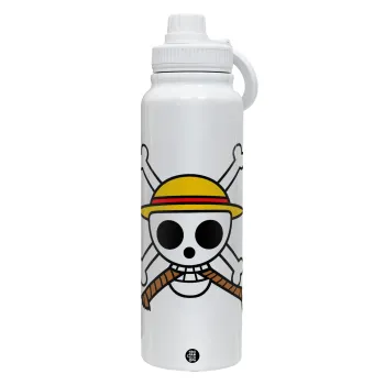 Onepiece skull, Θερμός 1L Ανοξείδωτο με Βάση Κινητού & Διπλά Τοιχώματα