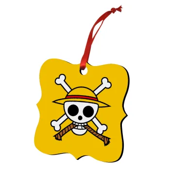 Onepiece skull, Christmas ornament polygon wooden 7.5cm