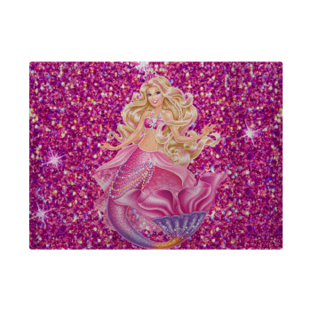 Barbie γοργόνα , Επιφάνεια κοπής γυάλινη (38x28cm)