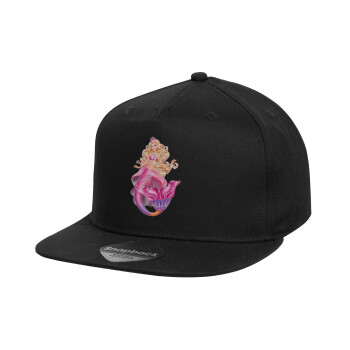 Barbie γοργόνα , Καπέλο παιδικό Flat Snapback, Μαύρο (100% ΒΑΜΒΑΚΕΡΟ, ΠΑΙΔΙΚΟ, UNISEX, ONE SIZE)