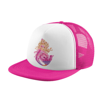Barbie γοργόνα , Καπέλο Soft Trucker με Δίχτυ Pink/White 