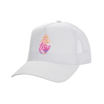 Barbie γοργόνα , Καπέλο Ενηλίκων Structured Trucker, με Δίχτυ, ΛΕΥΚΟ (100% ΒΑΜΒΑΚΕΡΟ, ΕΝΗΛΙΚΩΝ, UNISEX, ONE SIZE)