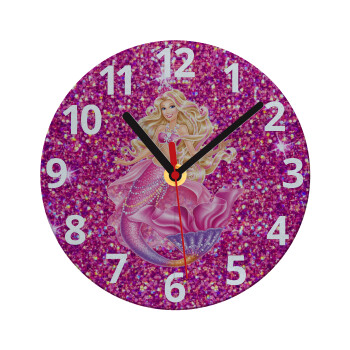 Barbie γοργόνα , Ρολόι τοίχου γυάλινο (20cm)