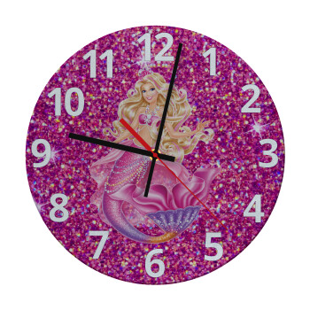 Barbie γοργόνα , Ρολόι τοίχου γυάλινο (30cm)