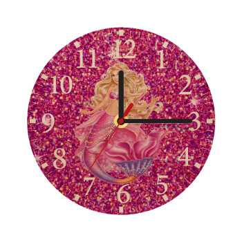 Barbie γοργόνα , Ρολόι τοίχου ξύλινο plywood (20cm)