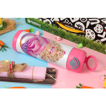 Barbie γοργόνα , Πασχαλινή Λαμπάδα με Παιδικό παγούρι θερμό, ανοξείδωτο, με καλαμάκι ασφαλείας, ΡΟΖ (500ml)