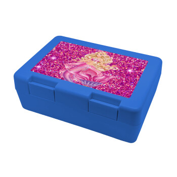 Barbie γοργόνα , Παιδικό δοχείο κολατσιού ΜΠΛΕ 185x128x65mm (BPA free πλαστικό)