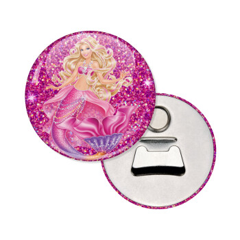 Barbie γοργόνα , Μαγνητάκι και ανοιχτήρι μπύρας στρογγυλό διάστασης 5,9cm