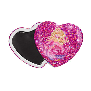 Barbie γοργόνα , Μαγνητάκι καρδιά (57x52mm)