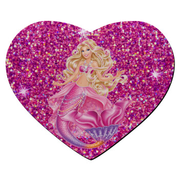 Barbie mermaid , Mousepad heart 23x20cm