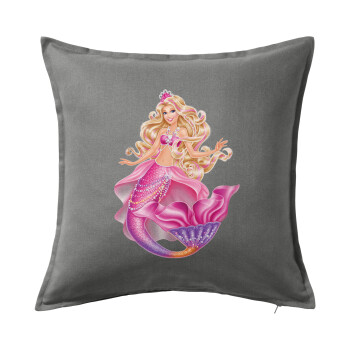 Barbie mermaid , Sofa cushion Grey 50x50cm includes filling