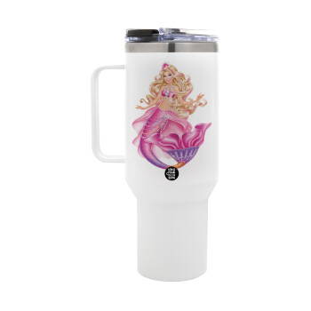 Barbie γοργόνα , Mega Tumbler με καπάκι, διπλού τοιχώματος (θερμό) 1,2L