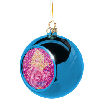Barbie γοργόνα , Χριστουγεννιάτικη μπάλα δένδρου Μπλε 8cm
