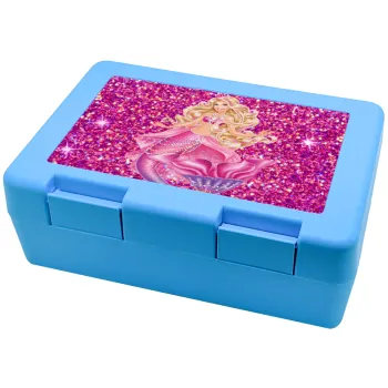 Barbie mermaid , Children's cookie container LIGHT BLUE 185x128x65mm (BPA free plastic)