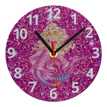 Barbie γοργόνα , Ρολόι τοίχου γυάλινο (20cm)