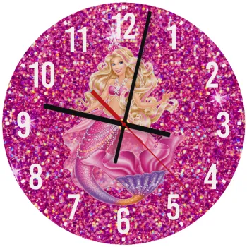 Barbie γοργόνα , Ρολόι τοίχου ξύλινο (30cm)