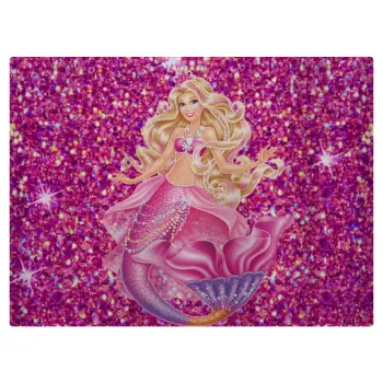 Barbie γοργόνα , Επιφάνεια κοπής γυάλινη (38x28cm)