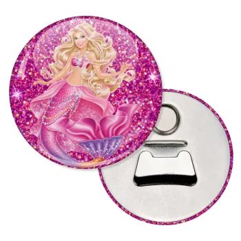 Barbie γοργόνα , Μαγνητάκι και ανοιχτήρι μπύρας στρογγυλό διάστασης 5,9cm