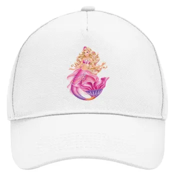 Barbie mermaid , Adult Baseball Cap, Drill, White (100% COTTON, ADULT, UNISEX, ONE SIZE)
