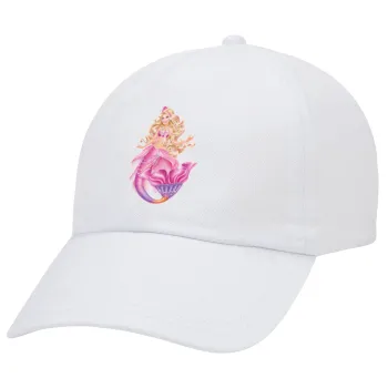 Barbie γοργόνα , Καπέλο Ενηλίκων Baseball Λευκό 5-φύλλο (POLYESTER, ΕΝΗΛΙΚΩΝ, UNISEX, ONE SIZE)