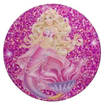 Barbie mermaid , Επιφάνεια κοπής γυάλινη στρογγυλή (30cm)