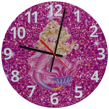 Barbie γοργόνα , Ρολόι τοίχου γυάλινο (30cm)