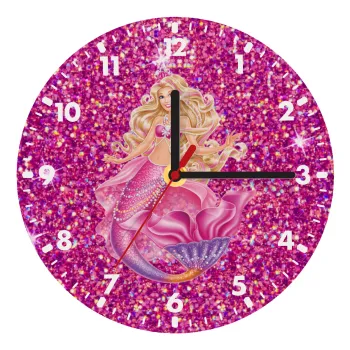 Barbie γοργόνα , Ρολόι τοίχου ξύλινο (20cm)