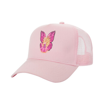 Barbie Νεράιδα, Καπέλο Παιδικό Structured Trucker, με Δίχτυ, ΡΟΖ (100% ΒΑΜΒΑΚΕΡΟ, ΠΑΙΔΙΚΟ, UNISEX, ONE SIZE)
