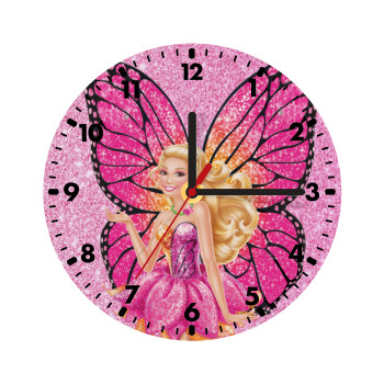 A fairy Barbie, Wooden wall clock (20cm)