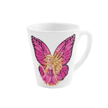 Barbie Νεράιδα, Κούπα κωνική Latte Λευκή, κεραμική, 300ml
