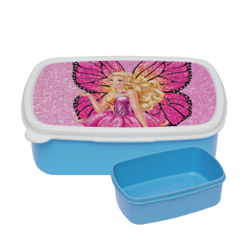 Barbie Νεράιδα, ΜΠΛΕ παιδικό δοχείο φαγητού (lunchbox) πλαστικό (BPA-FREE) Lunch Βox M18 x Π13 x Υ6cm