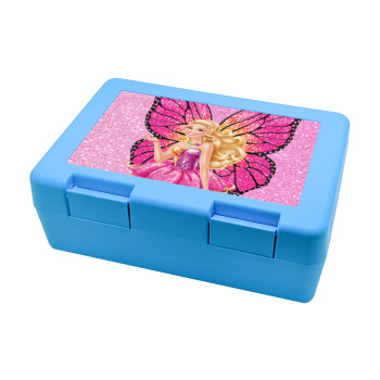 Barbie Νεράιδα, Παιδικό δοχείο κολατσιού ΓΑΛΑΖΙΟ 185x128x65mm (BPA free πλαστικό)