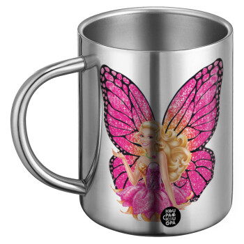 Barbie Νεράιδα, Ανοξείδωτη Μεταλλική Κούπα 450ml - Διπλού Τοιχώματος