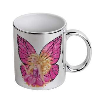 Barbie Νεράιδα, Κούπα κεραμική, ασημένια καθρέπτης, 330ml