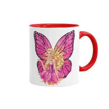 A fairy Barbie, Mug colored red, ceramic, 330ml