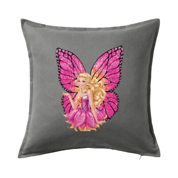 A fairy Barbie, Sofa cushion Grey 50x50cm includes filling