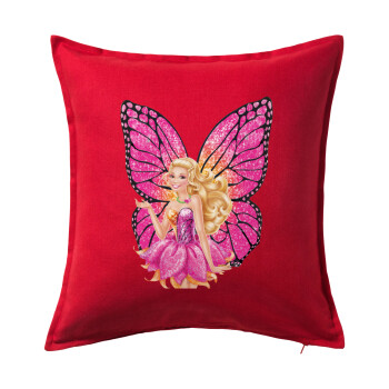 A fairy Barbie, Sofa cushion RED 50x50cm includes filling