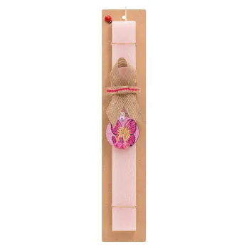 A fairy Barbie, Easter Set, wooden keychain & scented flat Easter candle (30cm) (PINK)