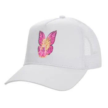 Barbie Νεράιδα, Καπέλο Ενηλίκων Structured Trucker, με Δίχτυ, ΛΕΥΚΟ (100% ΒΑΜΒΑΚΕΡΟ, ΕΝΗΛΙΚΩΝ, UNISEX, ONE SIZE)