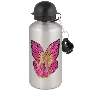 Barbie Νεράιδα, Μεταλλικό παγούρι νερού, Ασημένιο, αλουμινίου 500ml