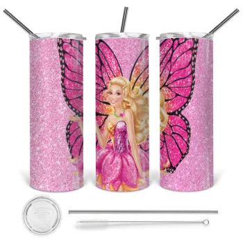 A fairy Barbie, Tumbler stainless steel 600ml, with metal straw & cleaning brush