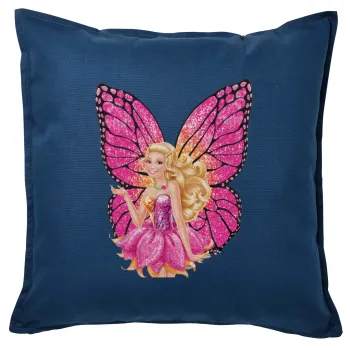 A fairy Barbie, Sofa cushion Blue 50x50cm includes filling