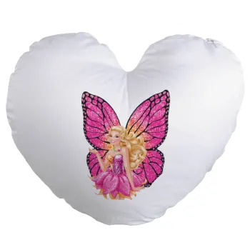 Barbie Νεράιδα, Μαξιλάρι καναπέ καρδιά 40x40cm περιέχεται το  γέμισμα