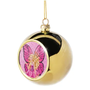 A fairy Barbie, Golden Christmas tree ball ornament 8cm