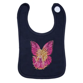 A fairy Barbie, Σαλιάρα με Σκρατς 100% Organic Cotton Μπλε (0-18 months)