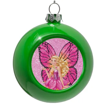 A fairy Barbie, Green Christmas tree ornament bauble 8cm